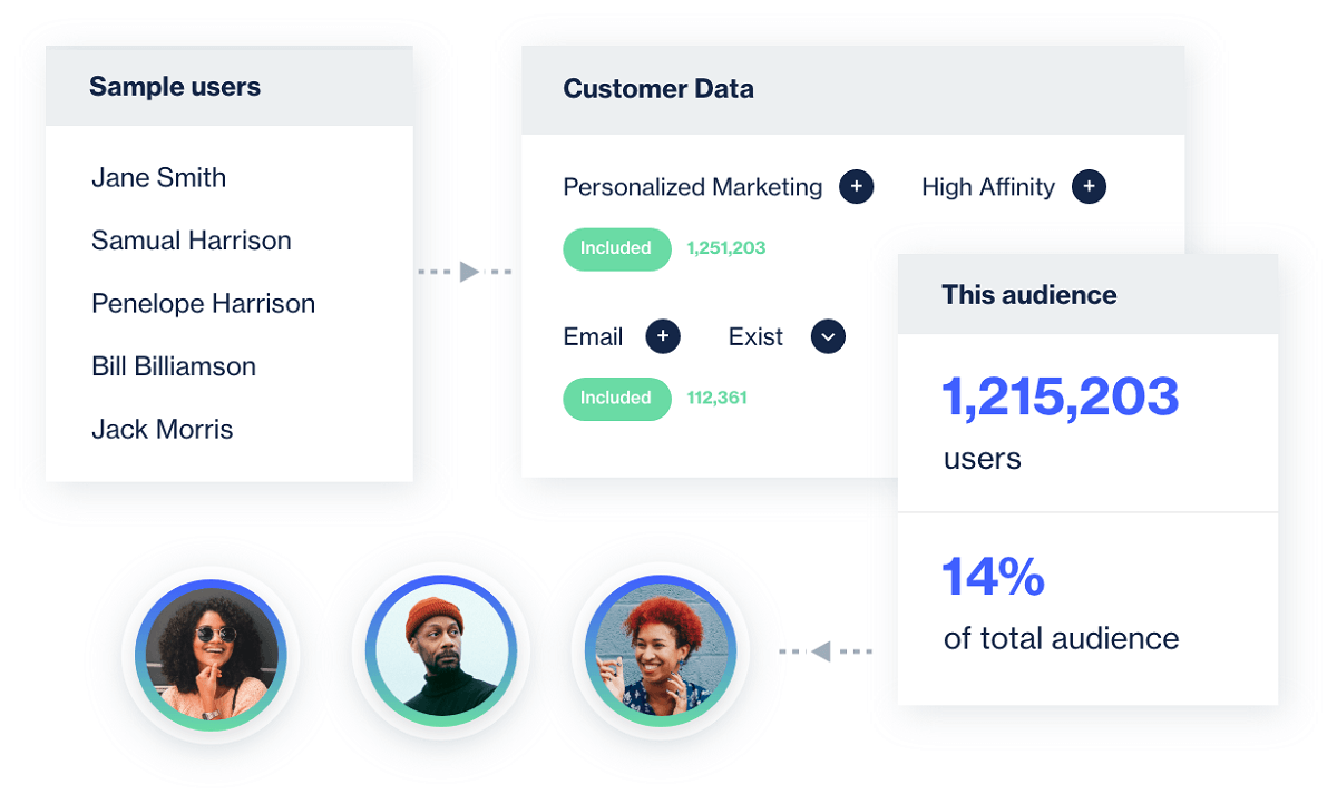 A CDP interface expressing customer's important data.