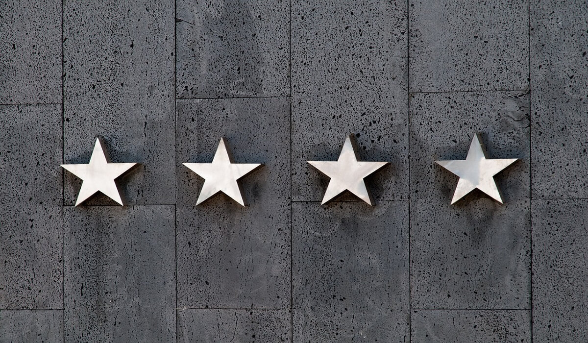 Four stars on a wall.
